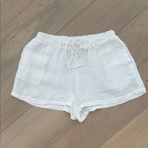 Mikuta White Linen Shorts Medium